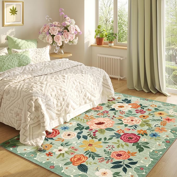 DUKINO 4x6 Area Rug, Floral Rugs - Image 3