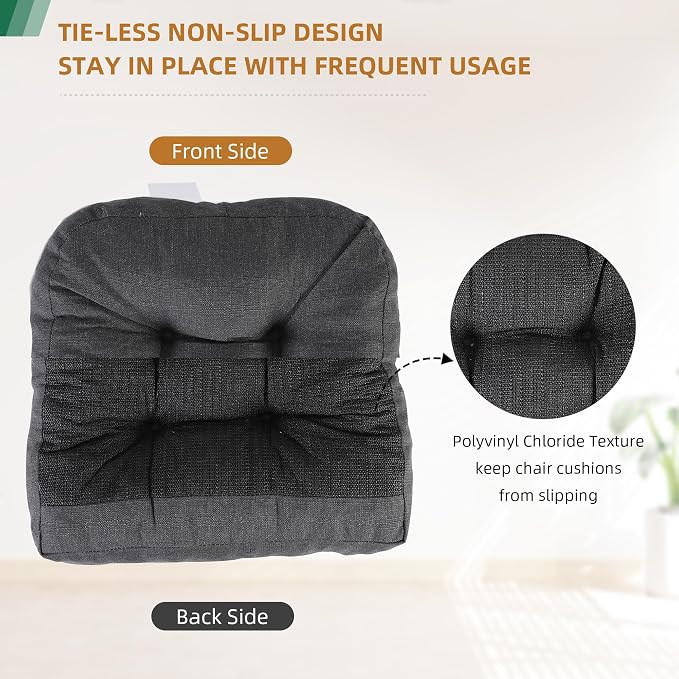 RACE LEAF 4 Pack Patio Chair Cushions 17x17 Inch, Waterproof Memory Foam - Image 4