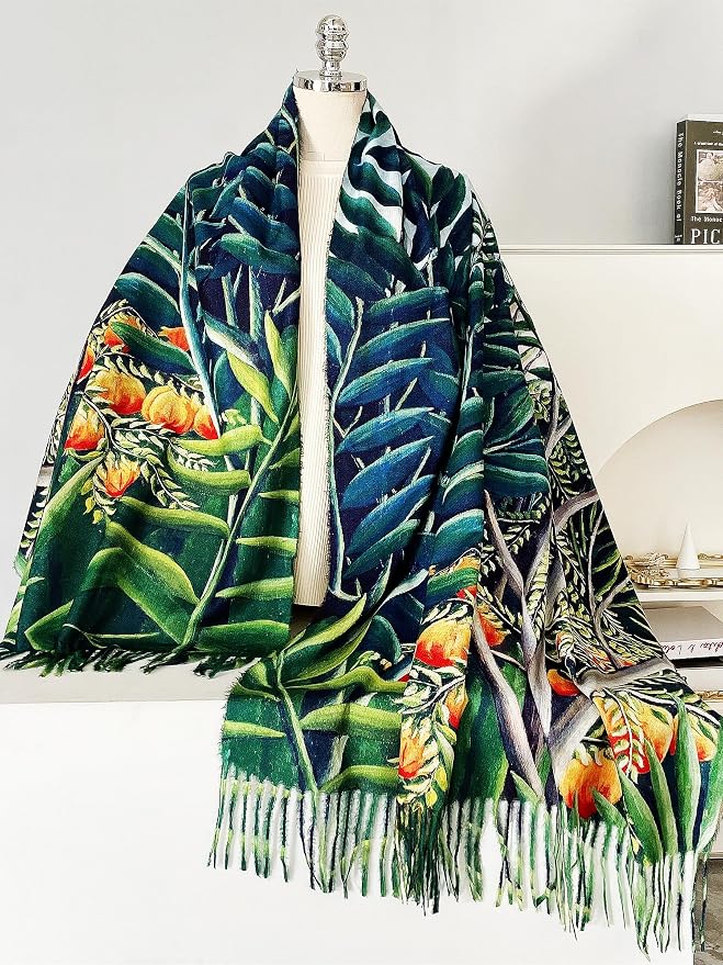 VENVSBEE Reversible Scarf Soft Large Shawl Wrap Blanket Double Sided Art Print - Image 4