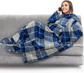 PAVILIA Fleece Blanket with Sleeves, Foot Pockets by PAVILIA