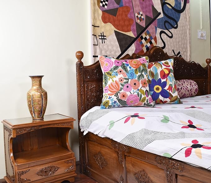 Roses Floral Pillow Cover Flower Farmhouse Chair Cushion Suzani Flowers - Image 6