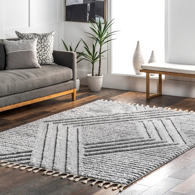 nuLOOM Risette Light Grey, Soft and Textured, High Traffic, Stain Resistant by nuLOOM