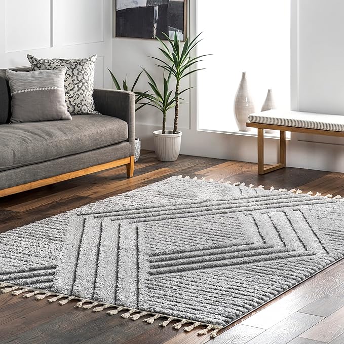 Nuloom Risette Light Grey, Soft and Textured, High Traffic, Stain Resistant by nuLOOM