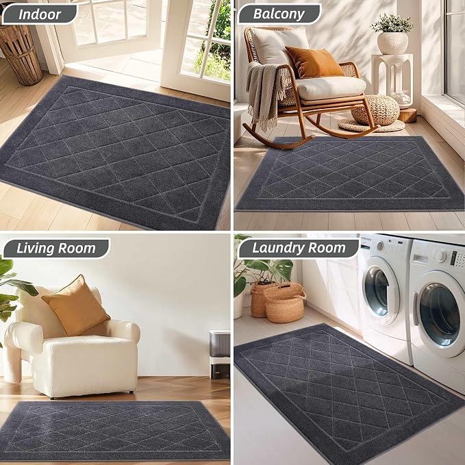 BEQHAUSE Dirt Trapper Door Mat 36" x 60", Doormat Non-Slip Entryway Rugs - Image 8