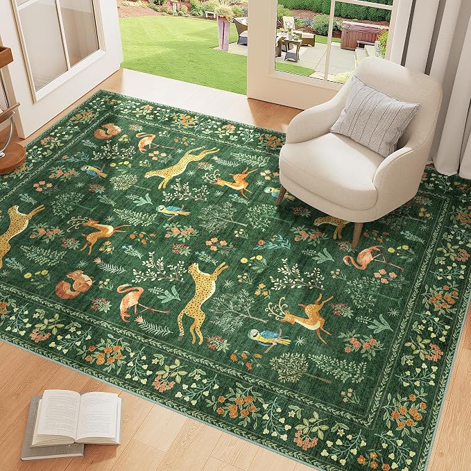 DUKINO 4x6 Rug, Washable Animal Area Rug - Image 2