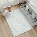 4x6 Blue Area Rug Non Slip Vintage Office Entryway Rug Distressed Machine by PureCozy