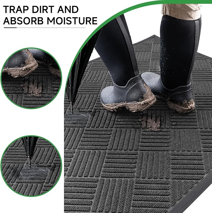 Front Door Mat, Heavy Duty Indoor Outdoor Doormat, Stain and Fade Resistant - Image 4