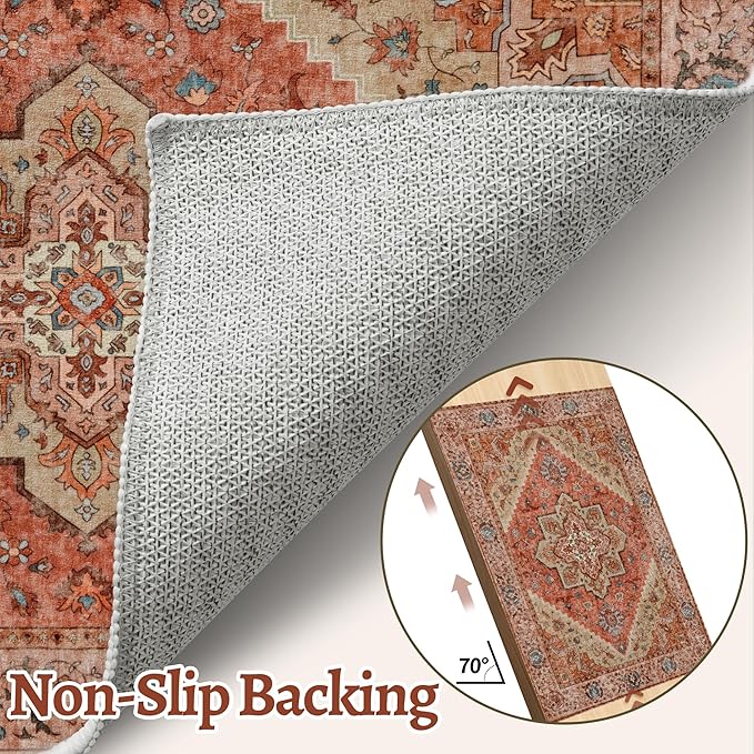 Tangsoo 4x6 Area Rug for Living Room, Washable Vintage Indoor, Distressed - Image 5