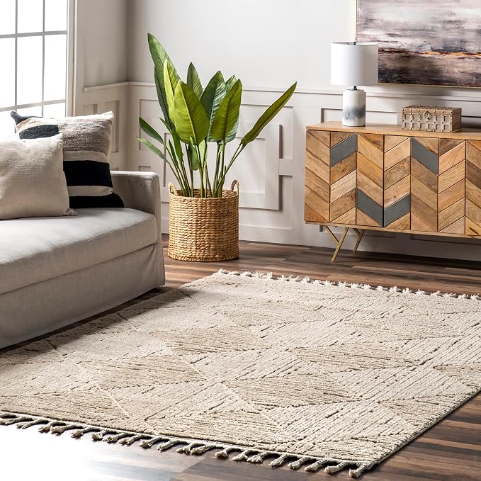nuLOOM Kerry Beige, Soft and Cozy, High Traffic, Stain Resistant, Easy Clean by nuLOOM