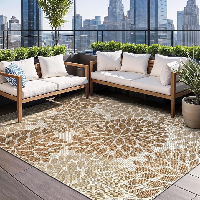 Beverly Rug Outdoor Rug 5x7 Modern Exotic Tropical Leaf Area Rugs - Image 7