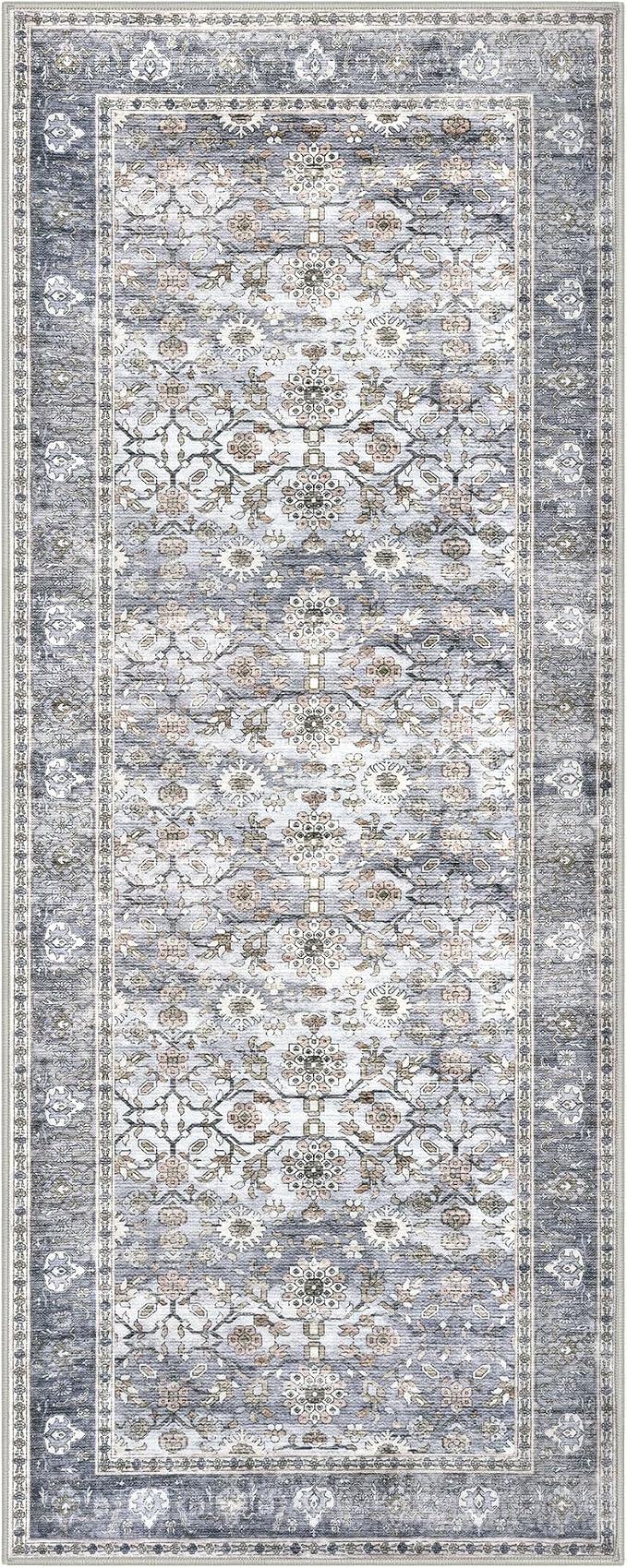 KUTA Vintage Floral Washable Hallway Runner, 2x5 Runners - Image 8