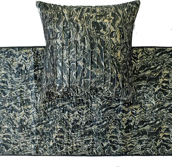 Stellaris Black Decorative Bed Runner CA King 86"x18" - Image 3