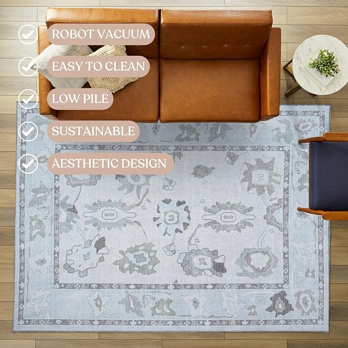 Fame Living Cream Beige Oushak Runner Rug, Modern Runners, Small Rug, Short - Image 3