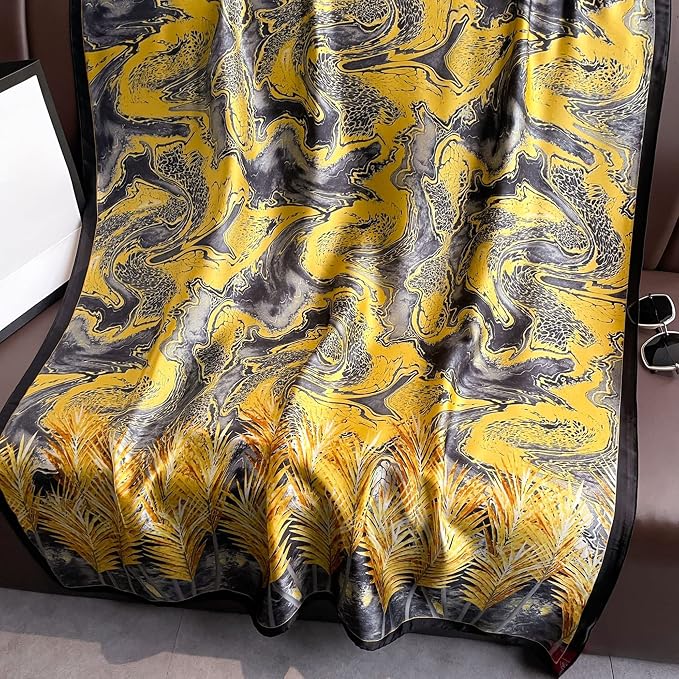 Fashion Scarves Scarf 100% Silk Feeling Scarf Silk Like Scarves Long - Image 5