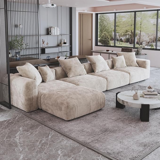 JACH 181" Oversized Modular Sectional Sofa, Deep 4-Seats Sectional Couch - Image 6