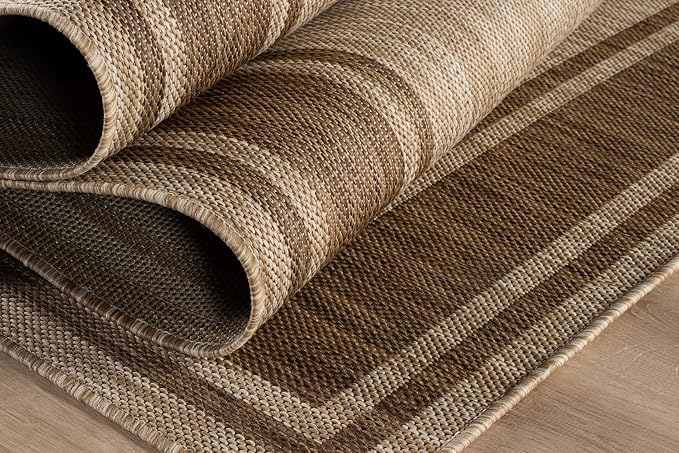 Beverly Rug Outdoor Rug 6x9 Modern Bordered Area Rugs - Image 8