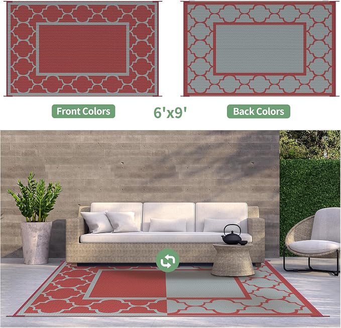 GENIMO 6' x 9' Outdoor Rug Waterproof - Image 6