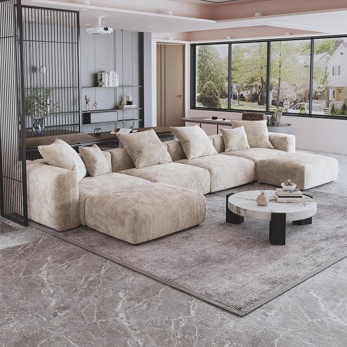 JACH 181" Oversized Modular Sectional Sofa, U-Shaped Deep 4-Seats Sectional - Image 6