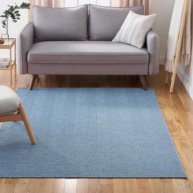 TOWN & COUNTRY BASICS Pax Herringbone Textured Solid Everwash® Washable Area Rug - Image 2