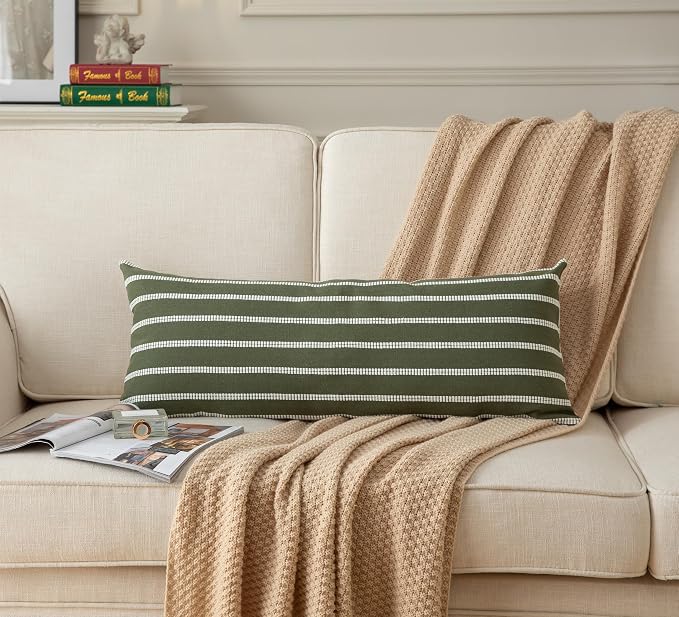 Caflife Boho Lumbar Throw Pillow Cover 14X36 Long Soft Farmhouse Decorative - Image 2