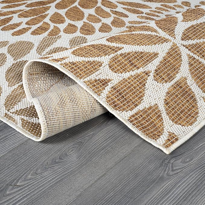 Beverly Rug Outdoor Rug 5x7 Modern Exotic Tropical Leaf Area Rugs - Image 4