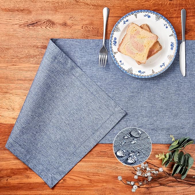 Mebakuk Linen Farmhouse Table Runner Large Burlap Style Soft and Waterproof - Image 2