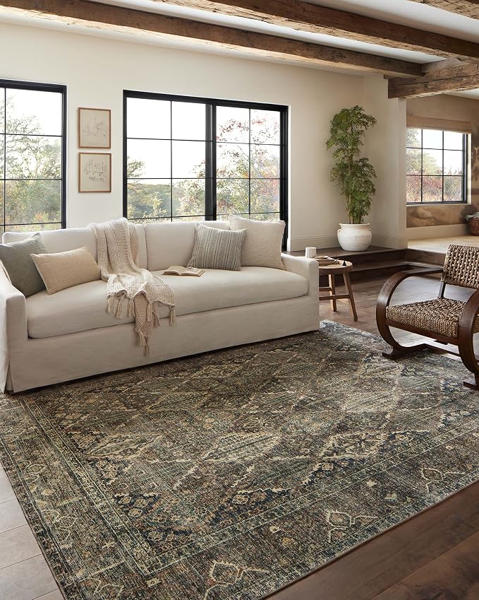 Loloi Magnolia Home by Joanna Gaines Banks Collection BAN-05 Spice/Blue 2'-6" x - Image 3