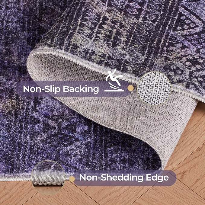 Kokia Abstract Area Rugs 8x10 Bedroom Soft Living Room Rugs Washable Distressed - Image 9