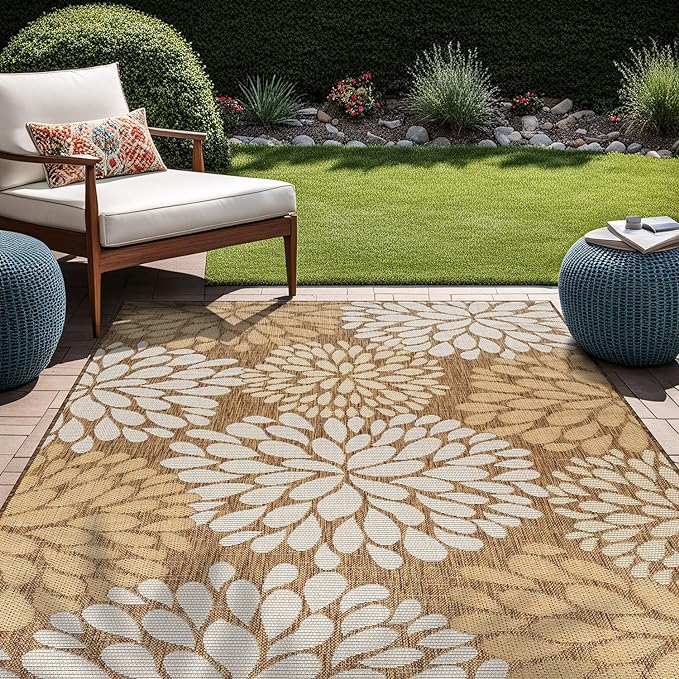 Beverly Rug Outdoor Rug 8x10 Modern Exotic Tropical Leaf Area Rugs - Image 3