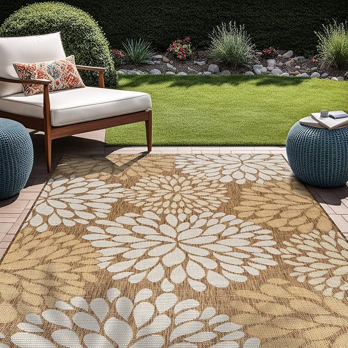 Beverly Rug Outdoor Rug 6x9 Modern Exotic Tropical Leaf Area Rugs - Image 3