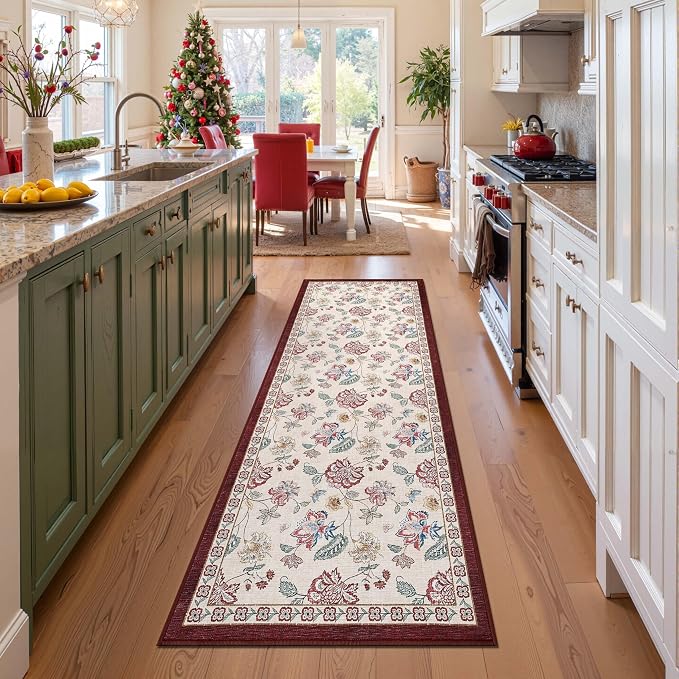 jinchan Elora 3x10 Floral Runner Rug by JINCHAN