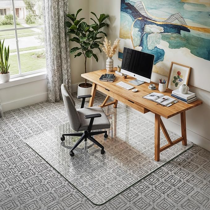 45"x45" Tempered Glass Office Chair Mat - Image 2