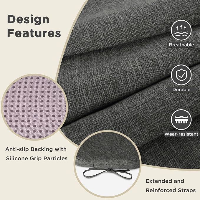 AddGrace Chair Cushions for Dining Chairs Set of 6 Windsor Kitchen Chair - Image 6
