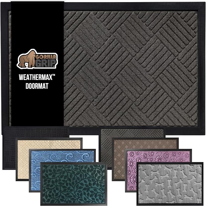 GORILLA GRIP 100% Waterproof All-Season WeatherMax Doormat, US Designed Natural by GorillaGrip