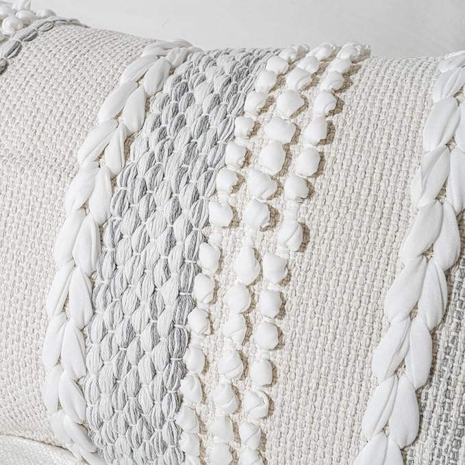 BlissBlush Gray Decorative Lumbar Pillow Cover 14x24, Boho Accent Throw Pillow - Image 7