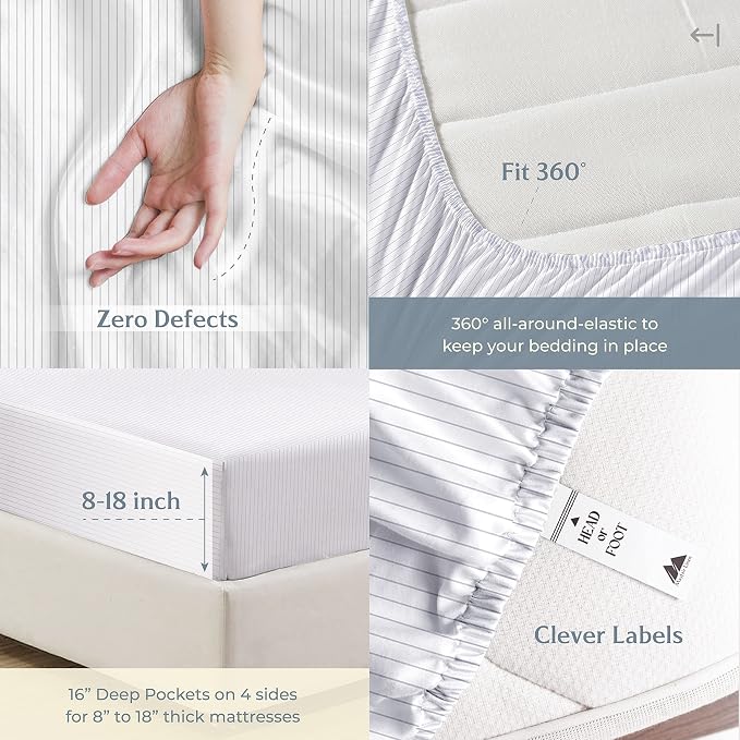 Mayfair Linen 100% Cotton Printed Bed Sheets Twin Size Set - Image 6