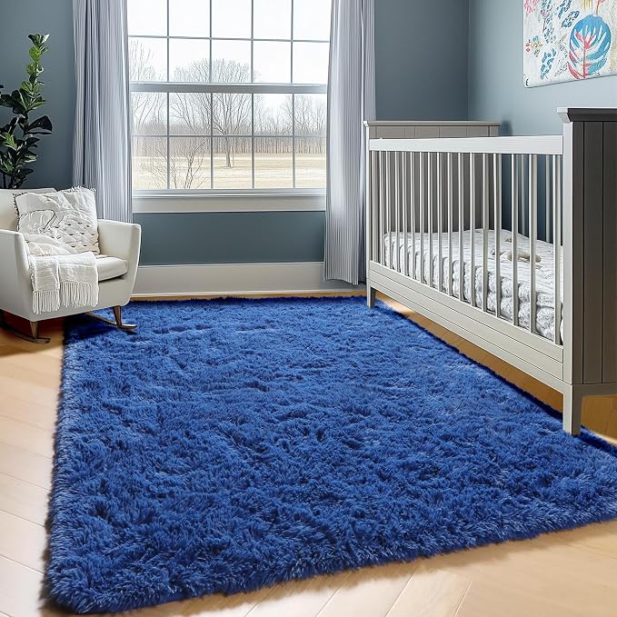 ONASAR Navy Area Rugs for Bedroom Living Room, Washable 4x6 Blue Fluffy Indoor - Image 7