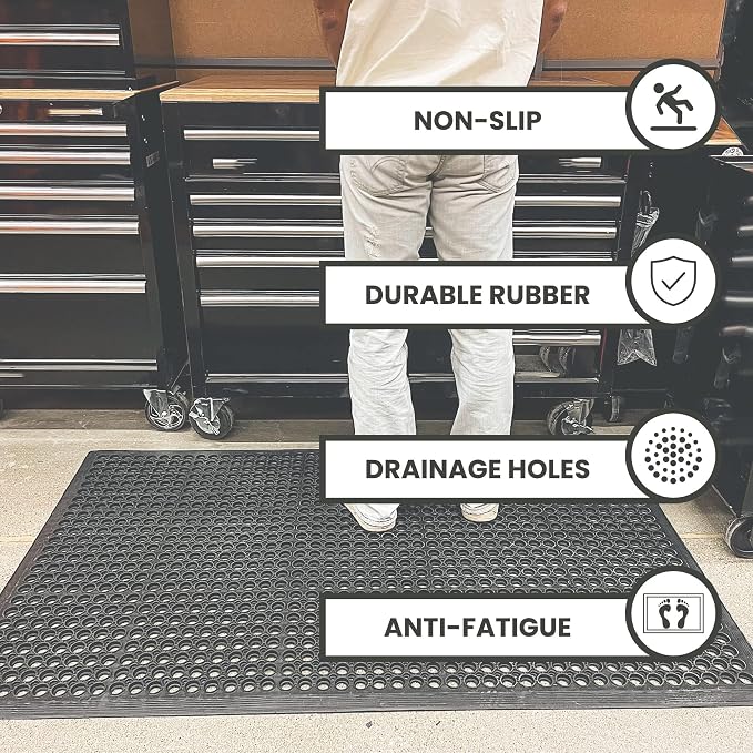 Envelor Anti Fatigue Rubber Floor Mat Non-Slip Restaurant Mat - Image 2