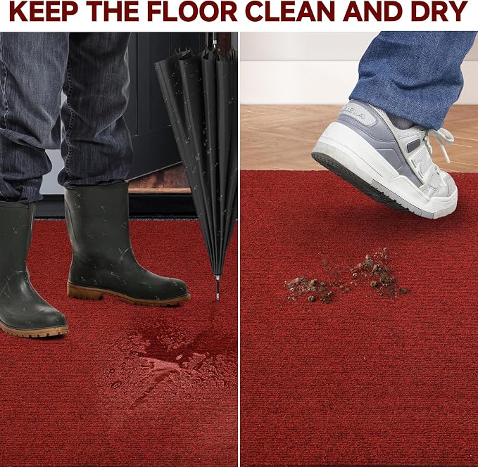 jxgzyy Red Runner Rugs 2'11" x 16'5", Non Slip Entrance Doormat, 0.25” - Image 4