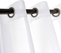 Sheer Curtains Faux Linen Semi Voile Light Filtering Drapes Pair by RNDRSSE