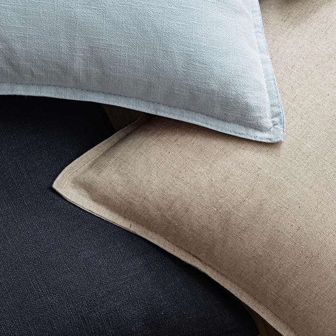 EMEMA Throw Pillow Covers Decorative Linen Pillow Covers 18x18 Inch Light Blue - Image 9