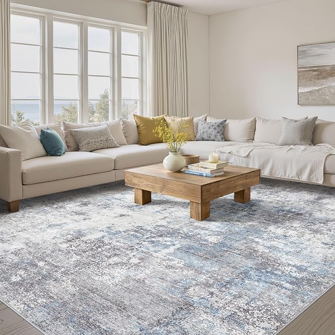 Washable 7x9 Area Rug: Modern Abstract Soft Non-Slip Indoor Rugs Home Decor - Image 2