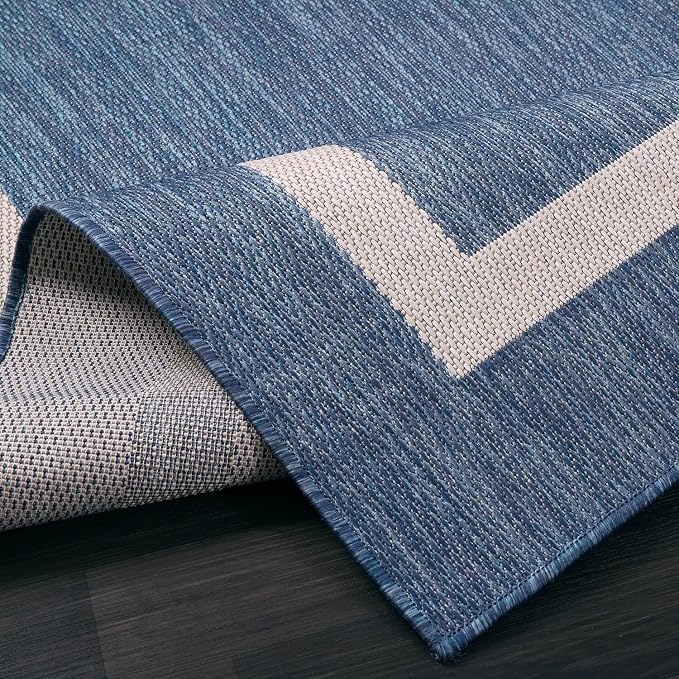 Bordered Outdoor Rug 6x9 Washable Outside Carpet - Image 4