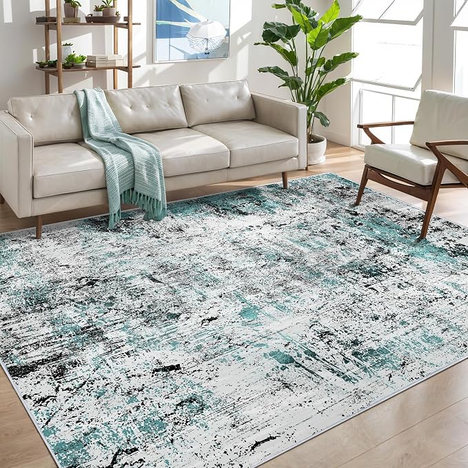 Ciicool Modern Abstract Rug for Living Room, Low-Pile Contemporary Indoor by CIICOOLHomeDeco