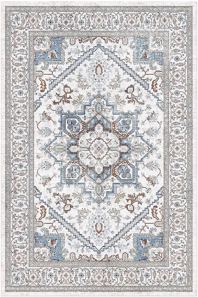 OPPODREAM Thin Neutral Area Rugs 4x6, Low-Pile Washable Rugs 4x6 - Image 8