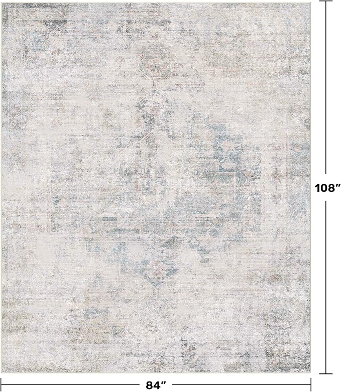 Blue Farmhouse Area Rug for Bedroom - Image 2