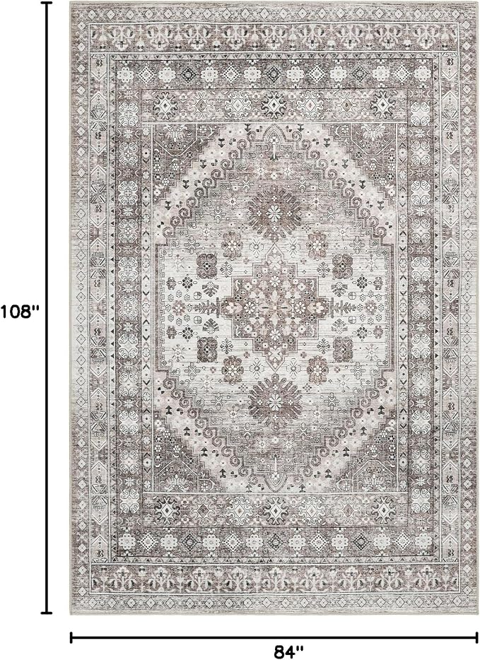 zesthome 7x9 Area Rug, Super Soft Washable Rugs - Image 2