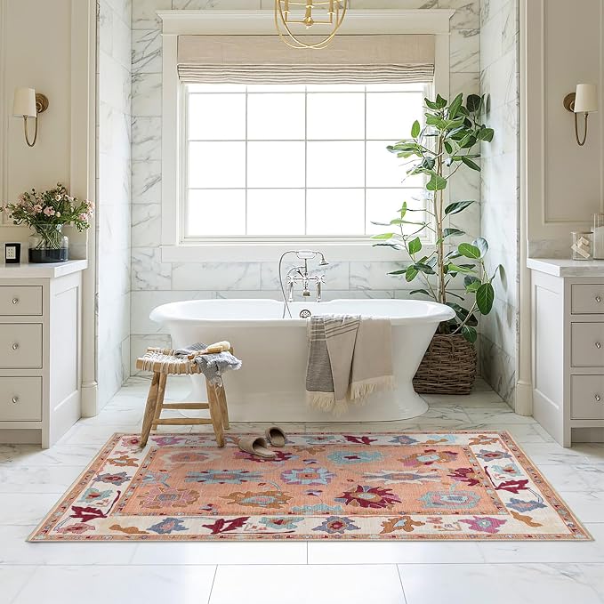 Fame Living Orange Green Oushak Rug, Area Rugs - Image 9