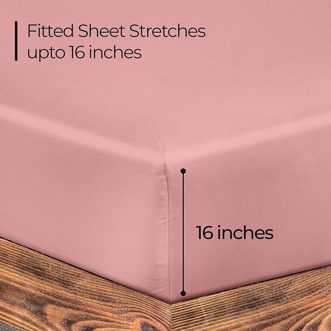 ROYALE LINENS 300 Thread Count 100% Long Staple Combed Cotton Fitted Sheet Queen - Image 2