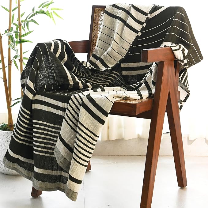Folkulture 50" x 60" 100% Recycled Cotton Couch Blanket and Throws by FOLKULTURE